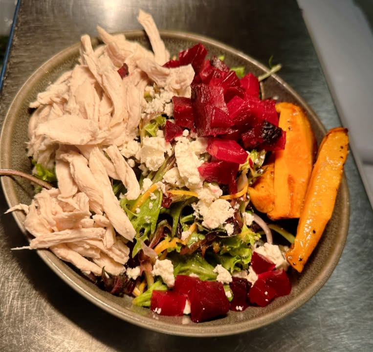 Featured image for “Beetroot, Pumpkin & Feta Salad at The Lodge Kitchen”